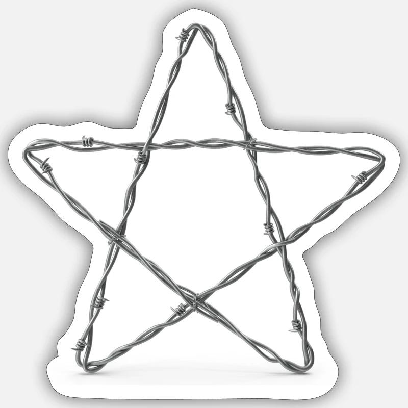 Barbed Wire Star - Pentagram Sticker size S (10 x 10 cm)