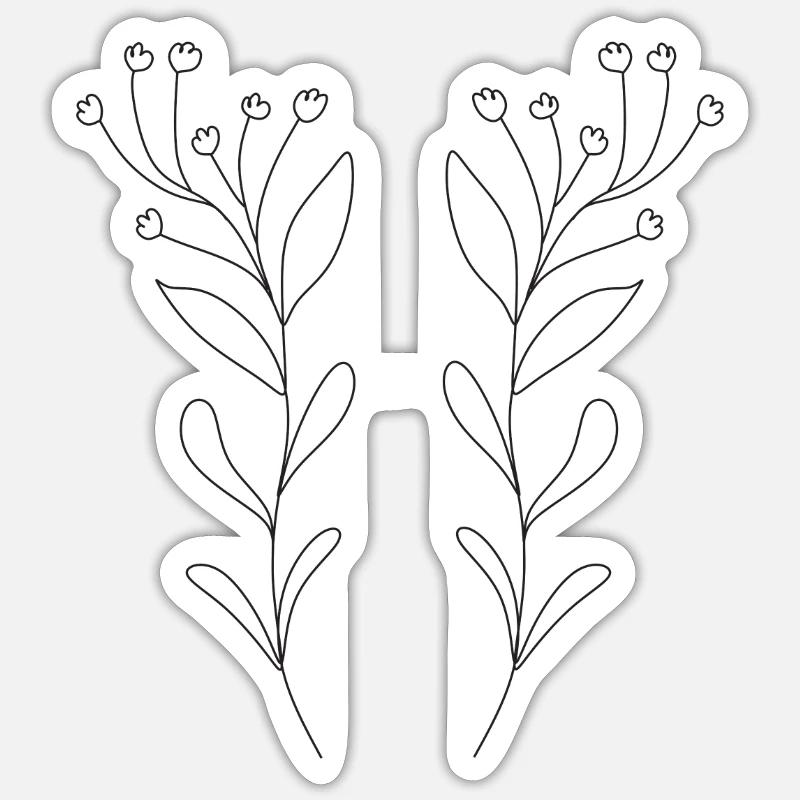 Einfaches, einzigartiges Naturdesign - Sticker Größe S (10 x 10 cm) - Mattweiß