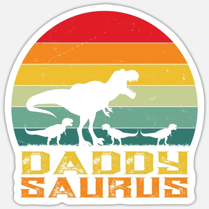 Daddy Saurus father saurus - Sticker size S (10 x 10 cm) - white matte