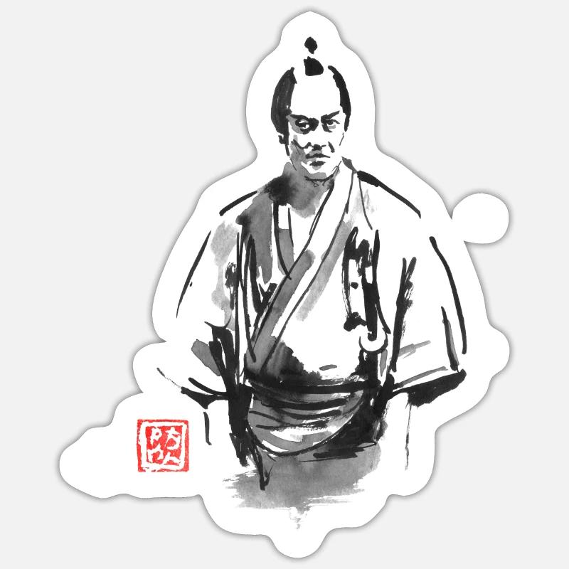 Schlechte Samurai - Sticker Größe S (10 x 10 cm) - Mattweiß