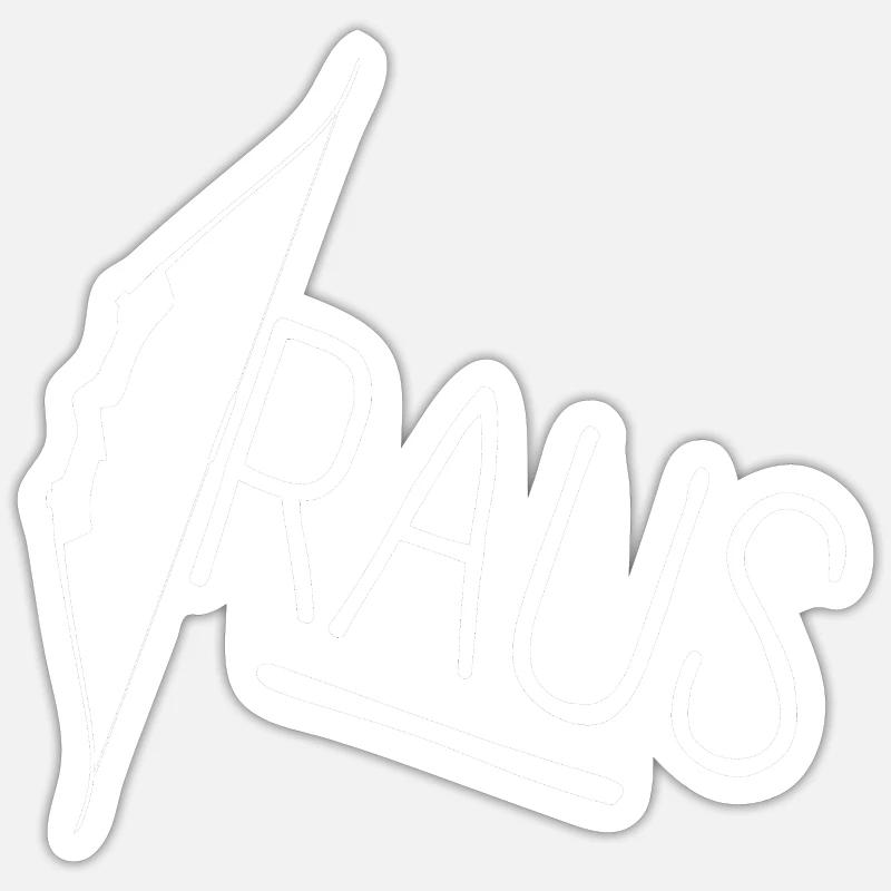 Bogen Raus - Sticker Größe S (10 x 10 cm) - Mattweiß