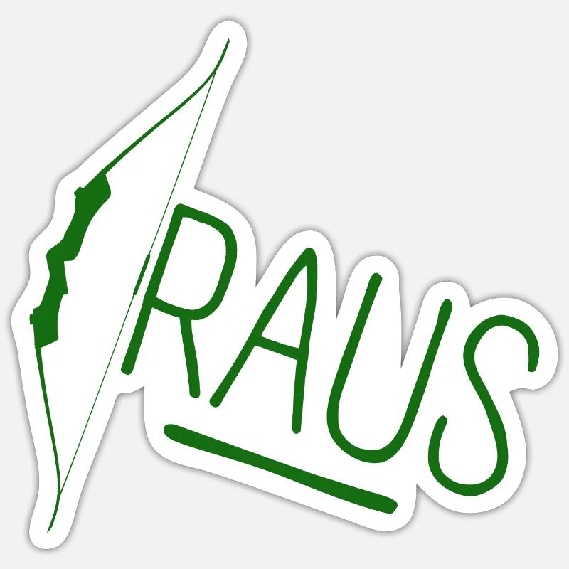 Bogen Raus - Sticker Größe S (10 x 10 cm) - Mattweiß