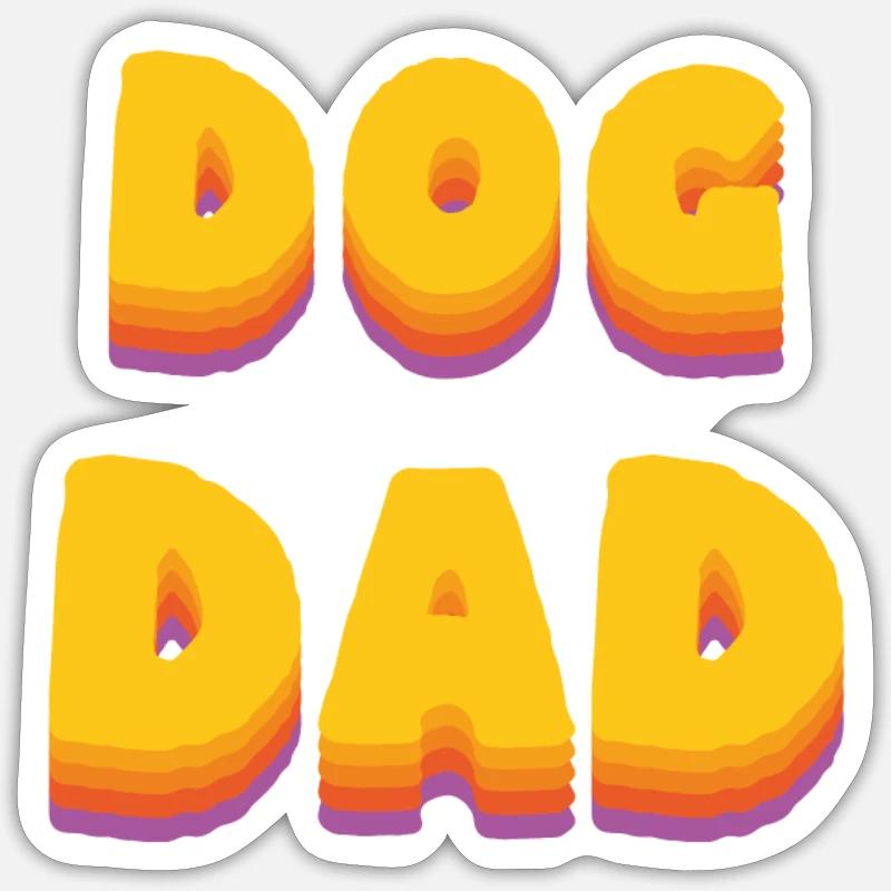 DogDad - Sticker Größe S (10 x 10 cm) - Mattweiß