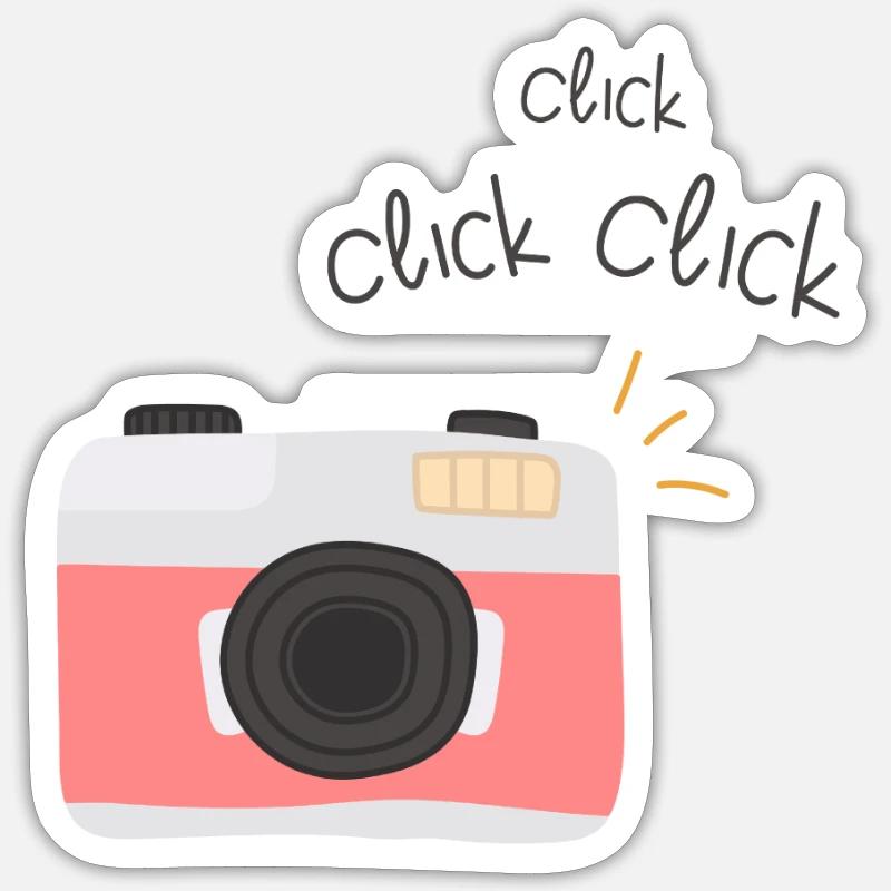 Click click click - Sticker size S (10 x 10 cm) - white matte