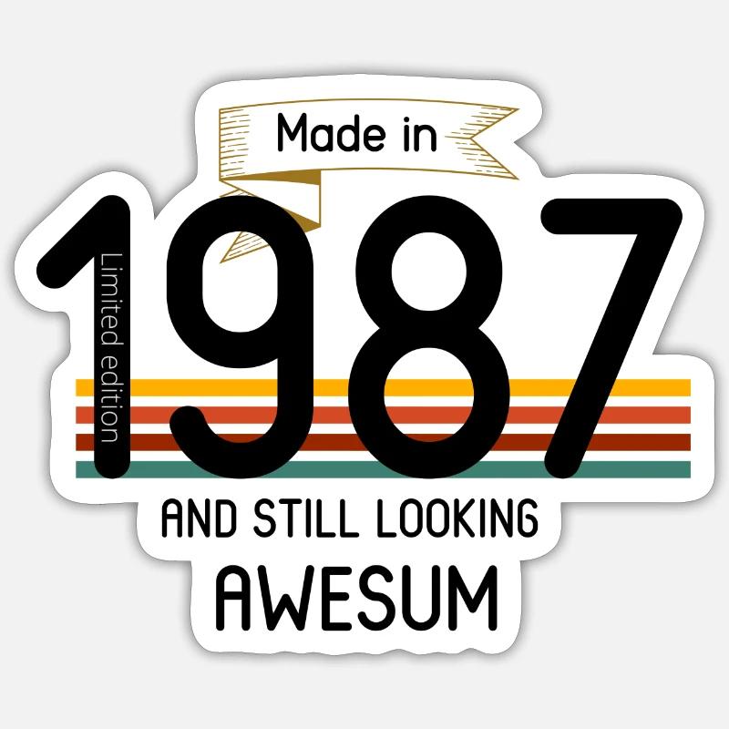 1987 - Sticker Größe S (10 x 10 cm) - Mattweiß