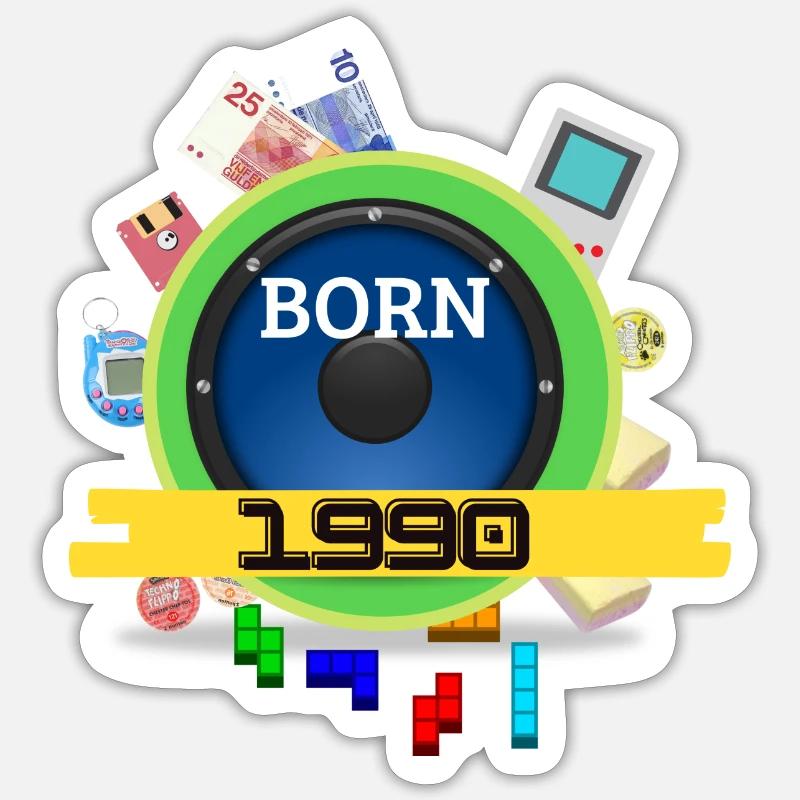 1990 - Sticker Größe S (10 x 10 cm) - Mattweiß