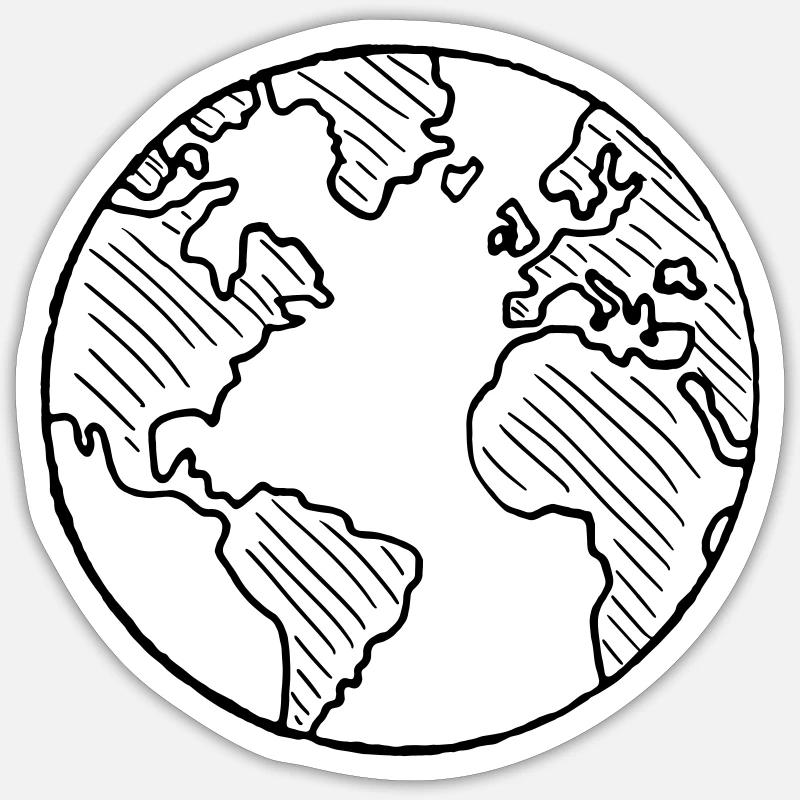 Weltkugel Vektor Grafik - Sticker Größe S (10 x 10 cm) - Mattweiß