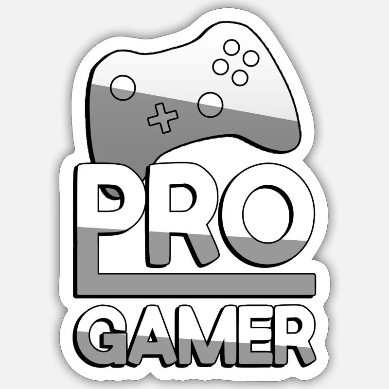 PRO GAMER (Weiß) + Controller - Gaming - Sticker Größe S (10 x 10 cm) - Mattweiß