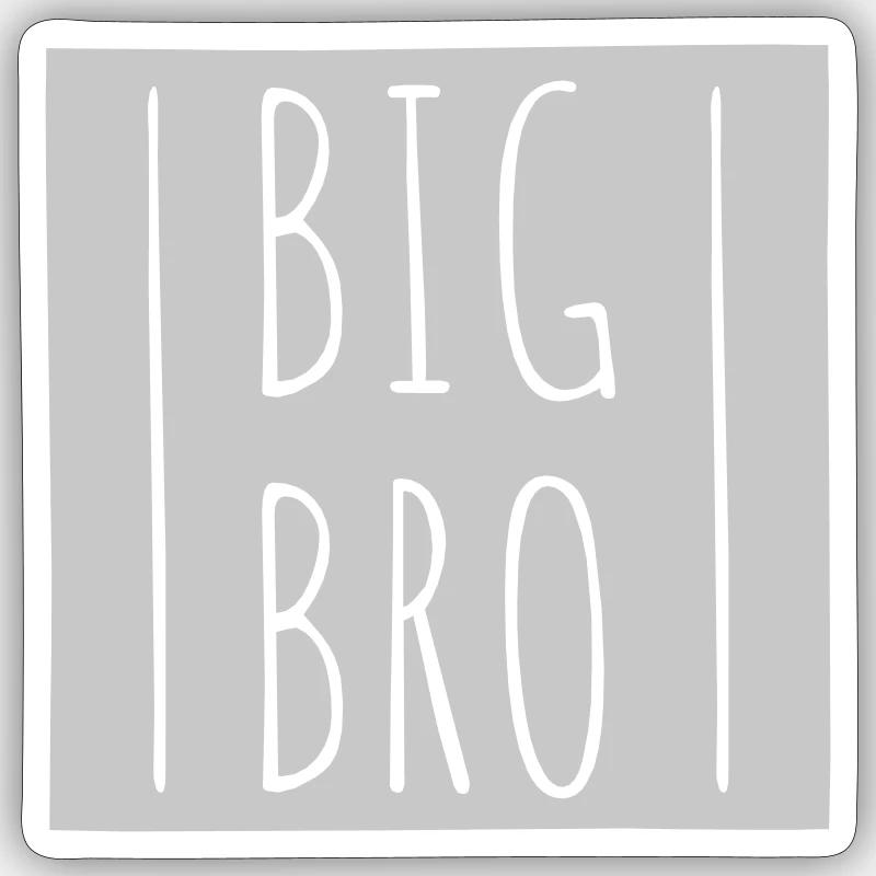 Großer Bruder Schild Logo - Sticker Größe S (10 x 10 cm) - Mattweiß