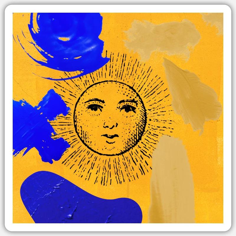 Sun - Sticker Größe S (10 x 10 cm) - Mattweiß