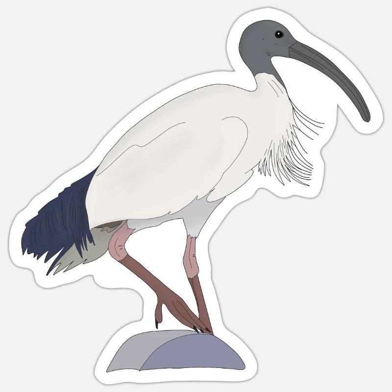 Ibis Bin Bird - Sticker size S (10 x 10 cm) - white matte