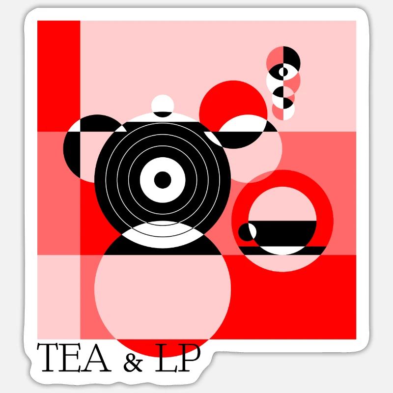 Tea & LP - Sticker size S (10 x 10 cm) - white matte