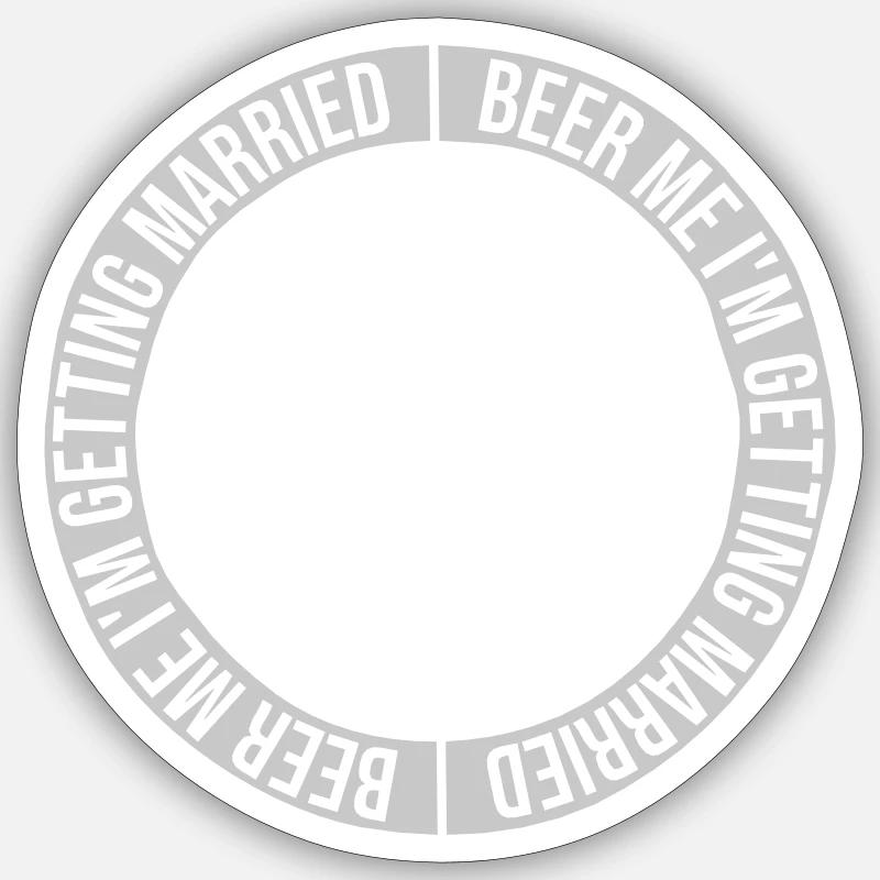 Beer Me Me marier - Sticker taille S (10 x 10 cm) - blanc mat