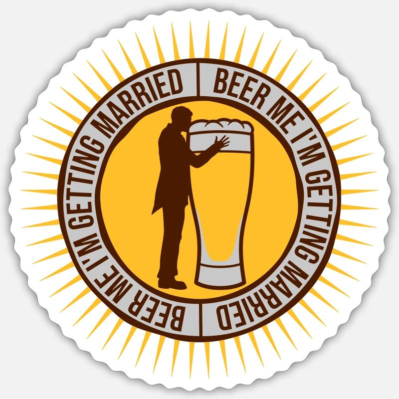 Beer Me Getting Married - Sticker size S (10 x 10 cm) - white matte