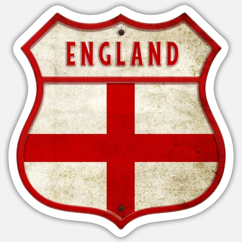 Armoiries des drapeaux de l'Angleterre - Sticker taille S (10 x 10 cm) - blanc mat