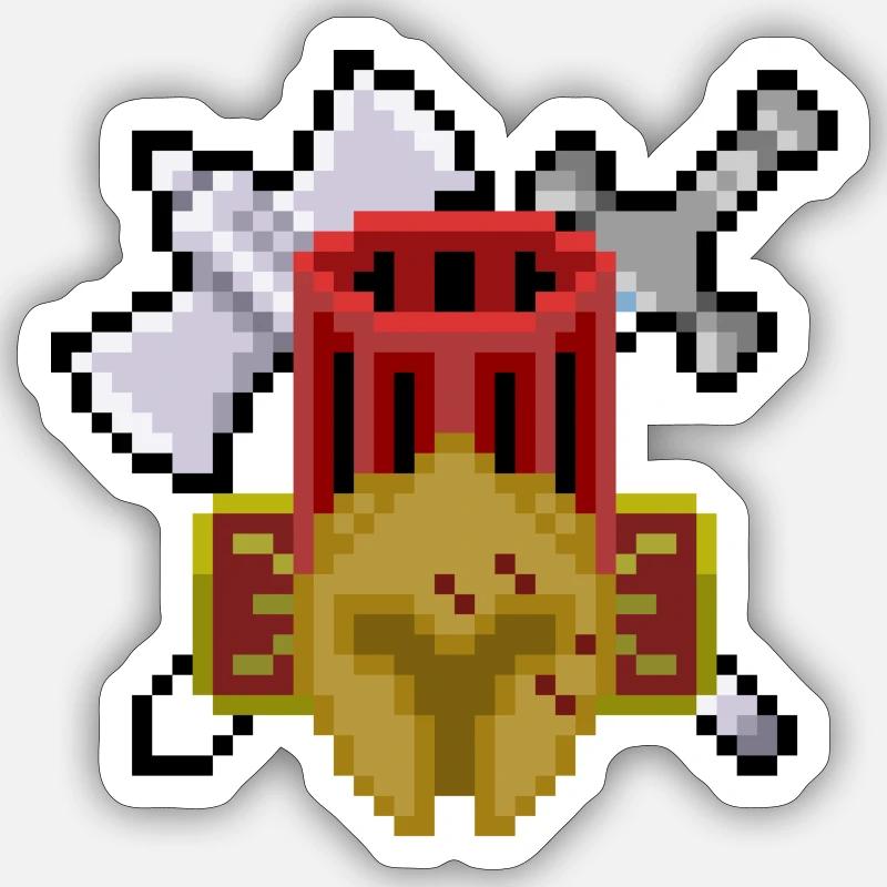 Ares Pixels - Sticker taille S (10 x 10 cm) - blanc mat