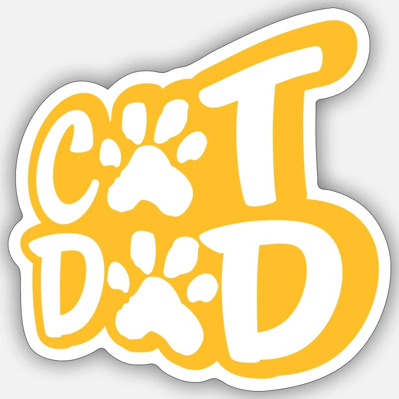 Logo Katzen Papa Pfote - Sticker Größe S (10 x 10 cm) - Mattweiß