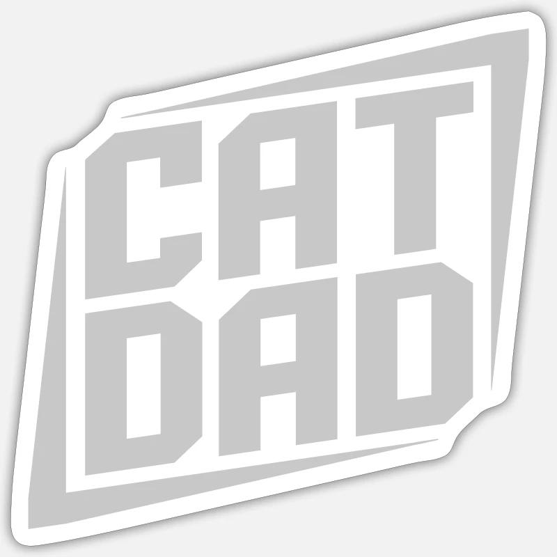 Cat Dad Logo Design - Sticker size S (10 x 10 cm) - white matte