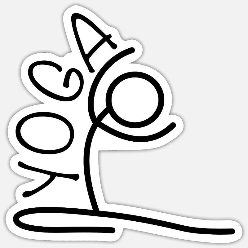 Yoga Exercise - Sticker size S (10 x 10 cm) - white matte