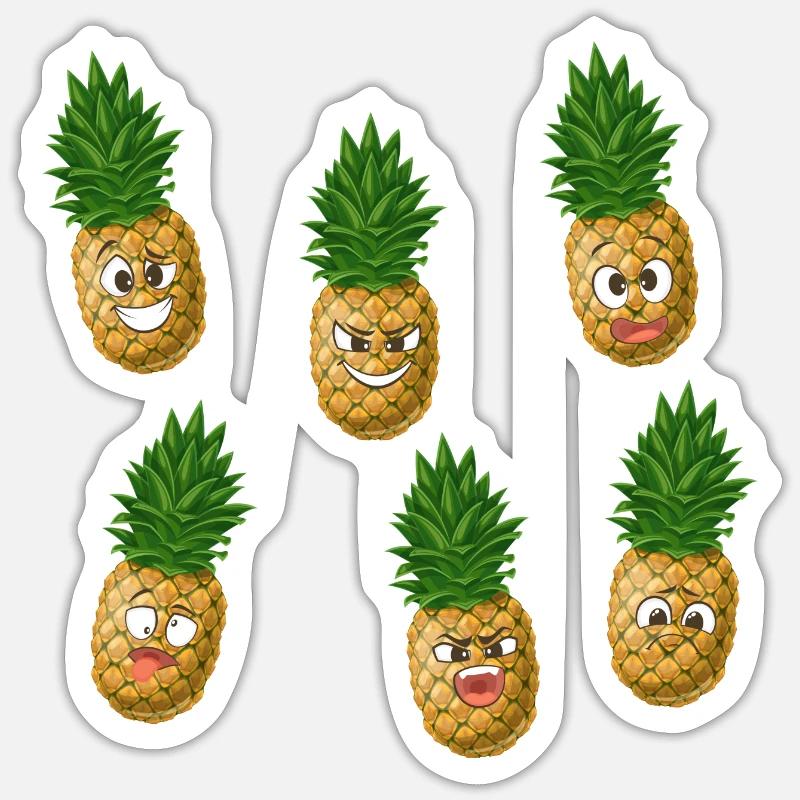 Ananas - Sticker taille S (10 x 10 cm) - blanc mat
