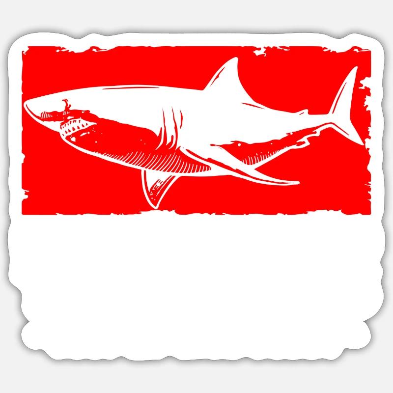 Requin Voile Tigre Requin - Sticker taille S (10 x 10 cm) - blanc mat