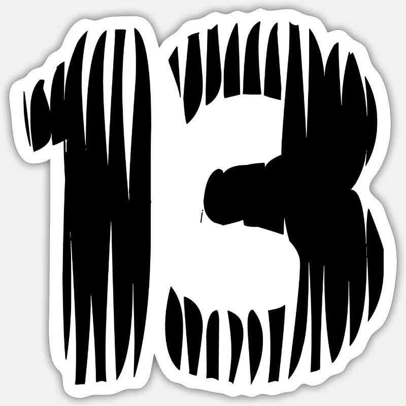 Maillot à 13 numéros - Sticker taille S (10 x 10 cm) - blanc mat