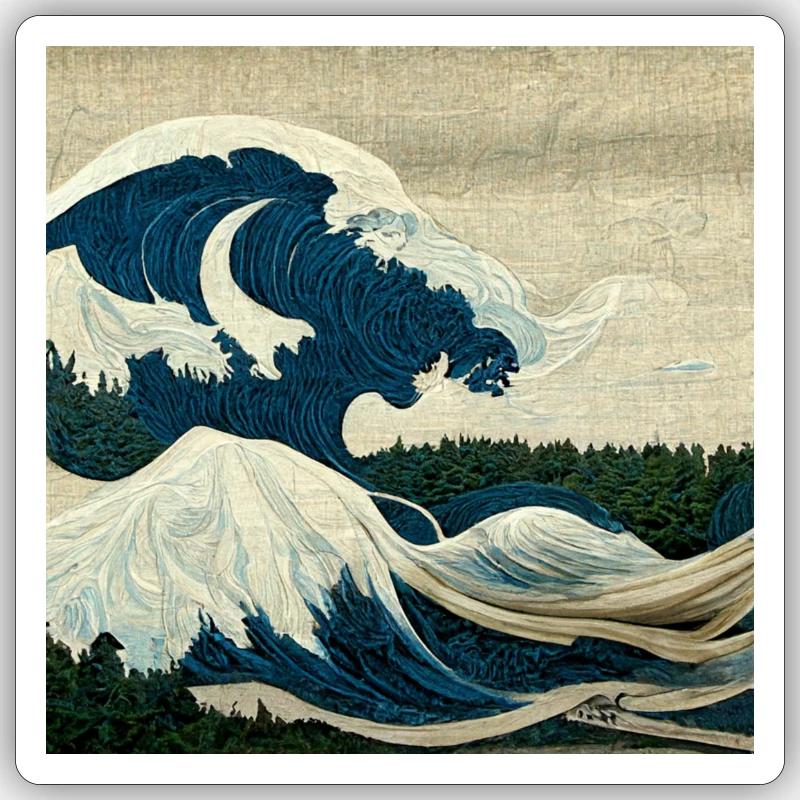 The Great Wave - Sticker size S (10 x 10 cm) - white matte