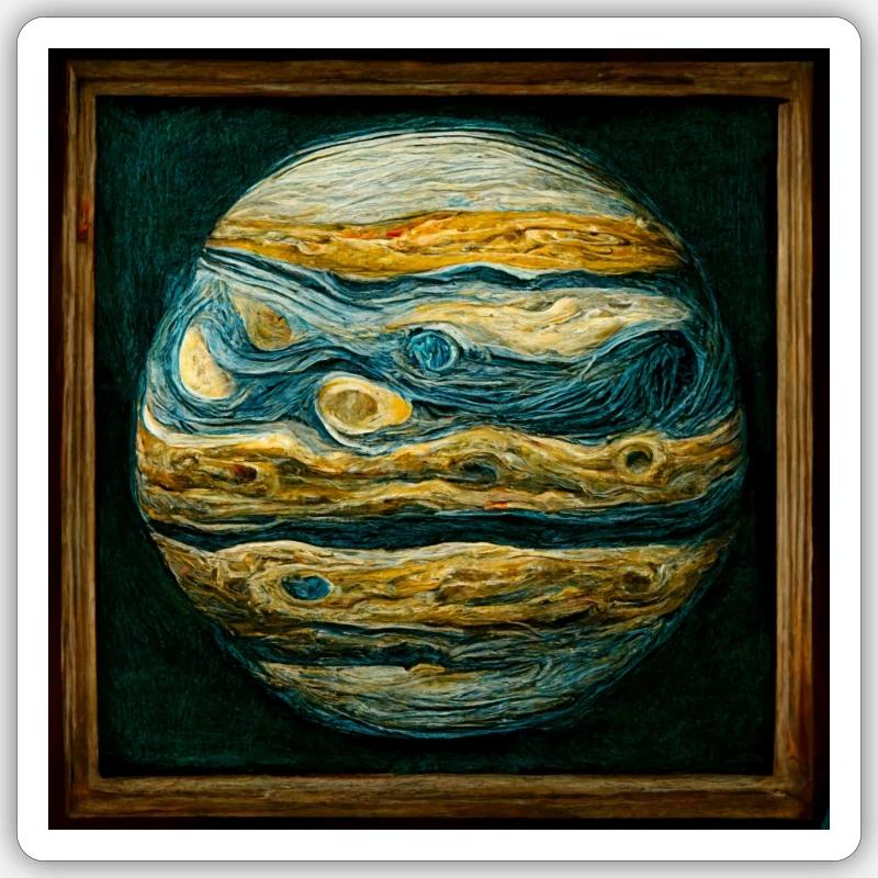 Van Gogh Jupiter - Sticker taille S (10 x 10 cm) - blanc mat