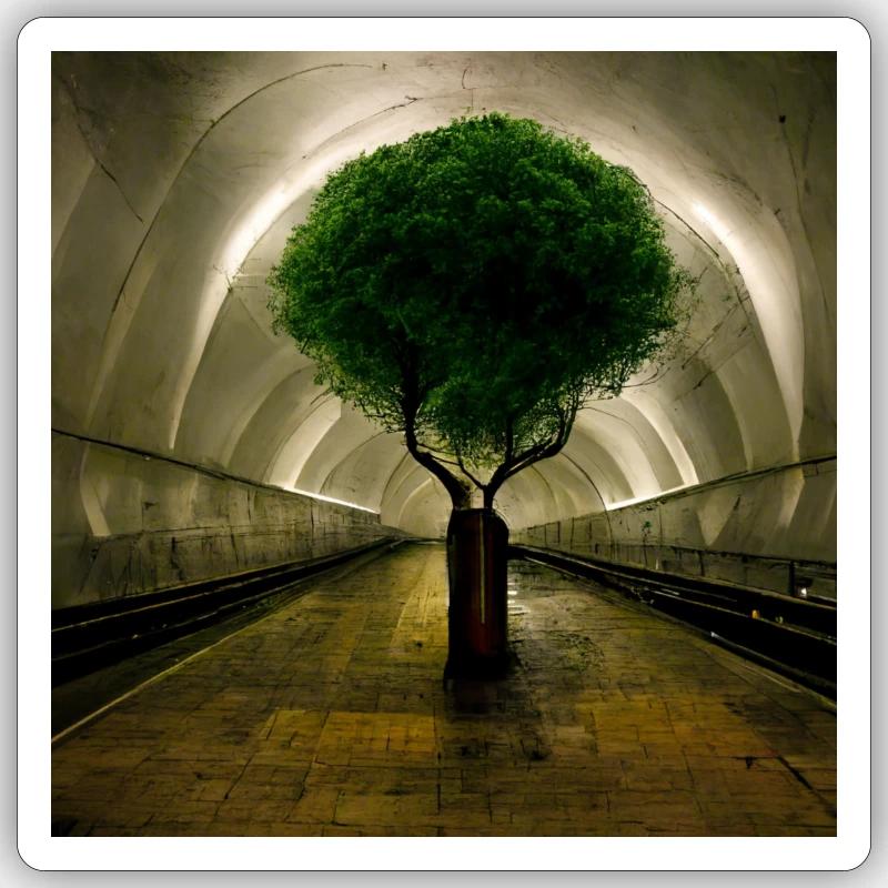 Der Baum - Sticker Größe S (10 x 10 cm) - Mattweiß