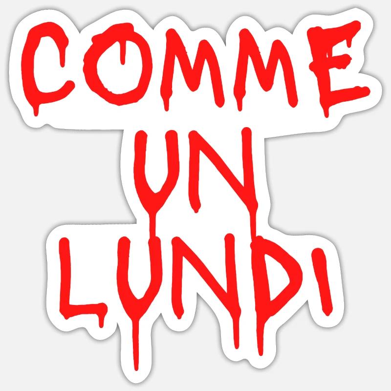 COMME UN LUNDI SANGLANT - Sticker taille S (10 x 10 cm) - blanc mat