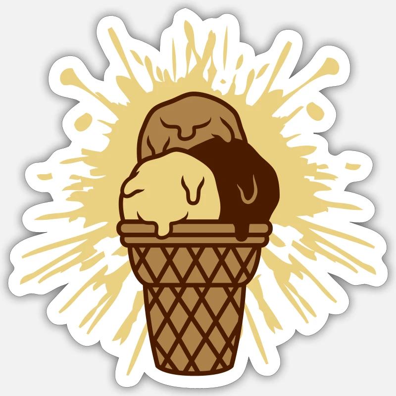 Farbklecks 3 leckere Eiskugeln Sticker Größe S (10 x 10 cm)