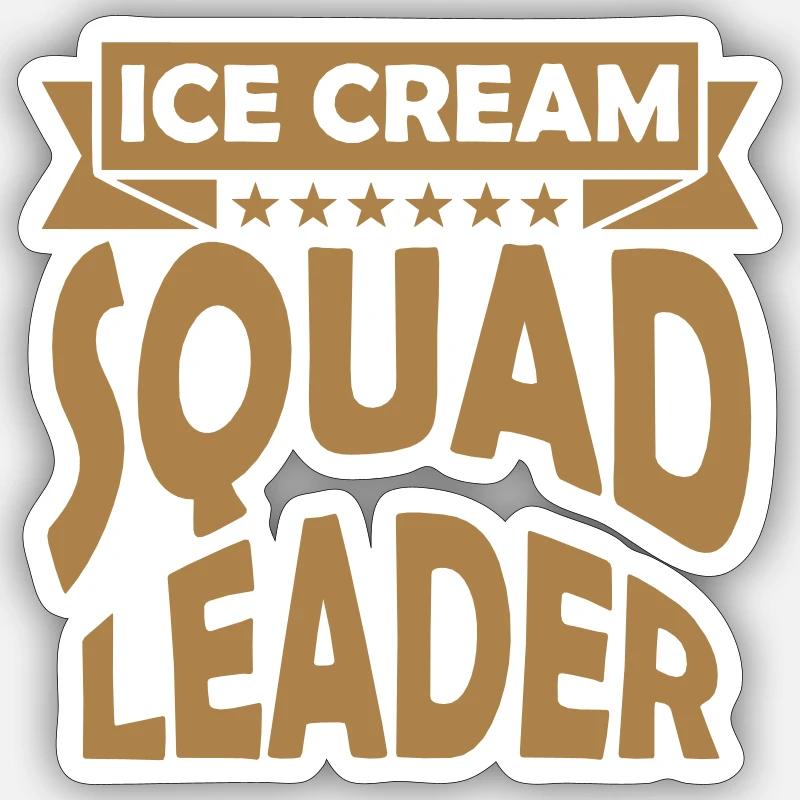 Chef de l’escouade de la crème glacée Sticker taille S (10 x 10 cm)