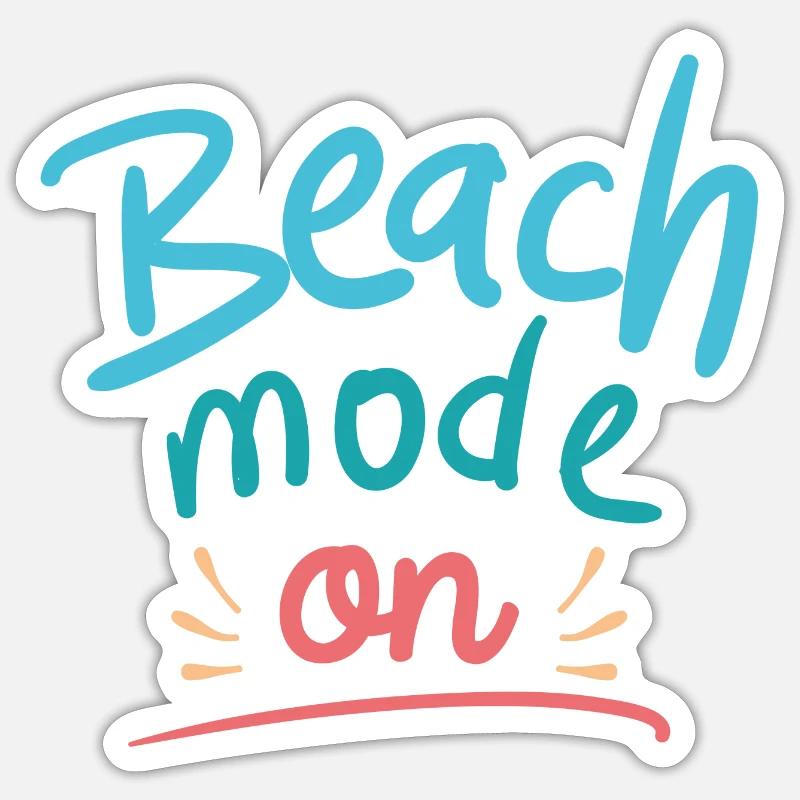 Mode Plage activé - Sticker taille S (10 x 10 cm) - blanc mat