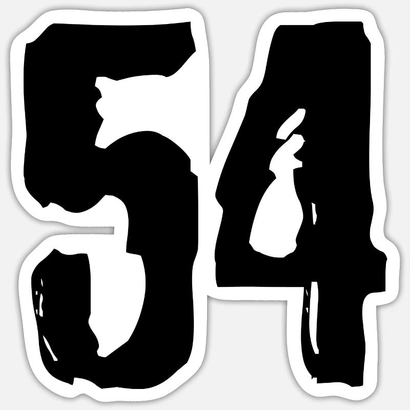 Maillot à 54 numéros - Sticker taille S (10 x 10 cm) - blanc mat
