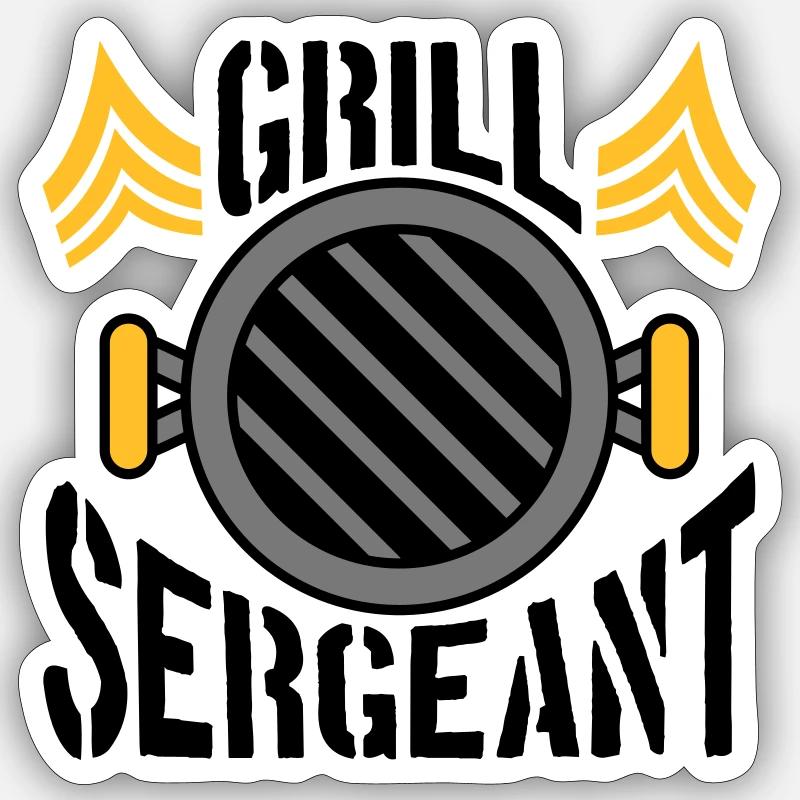 BBQ Grill Sergeant Grillparty Sticker Größe S (10 x 10 cm)
