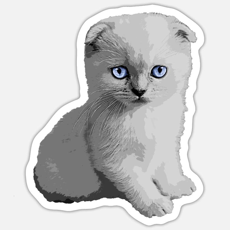 Süßes Kitty Kätzchen - Sticker Größe S (10 x 10 cm) - Mattweiß