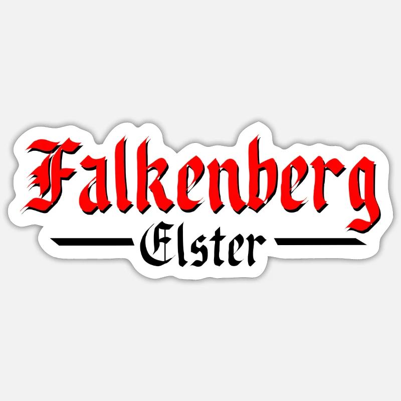 Falkenberg Elster - Sticker Größe S (10 x 10 cm) - Mattweiß