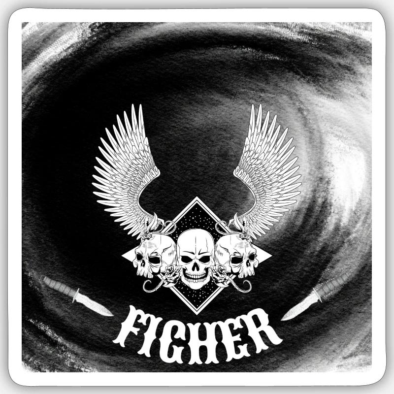 FIGHTER Sticker Größe S (10 x 10 cm)
