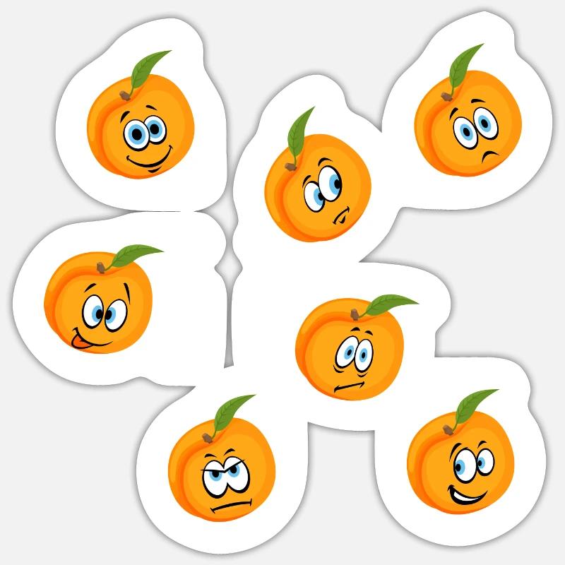 Peach - Sticker size S (10 x 10 cm) - white matte