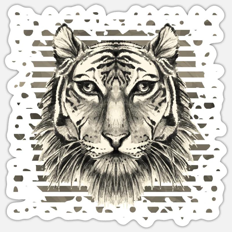 Tigre - Sticker taille S (10 x 10 cm) - blanc mat