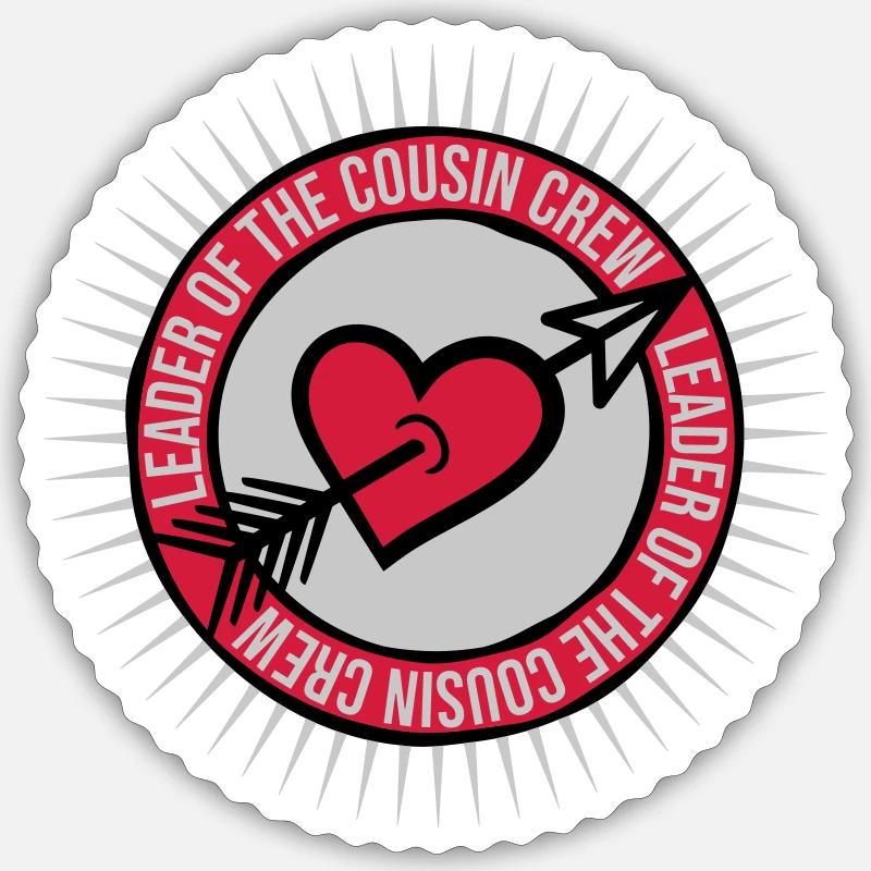 Leader Cousin Crew Team - Sticker taille S (10 x 10 cm) - blanc mat
