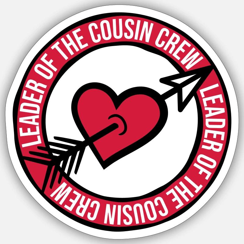 Leader Cousin Crew Team Sticker taille S (10 x 10 cm)