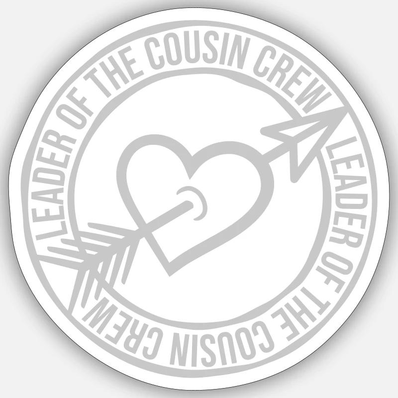 Leader Cousin Crew Team - Sticker size S (10 x 10 cm) - white matte
