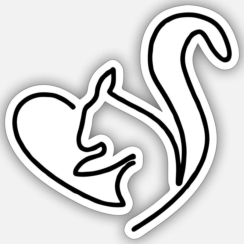 Squirrel Heart - Sticker size S (10 x 10 cm) - white matte