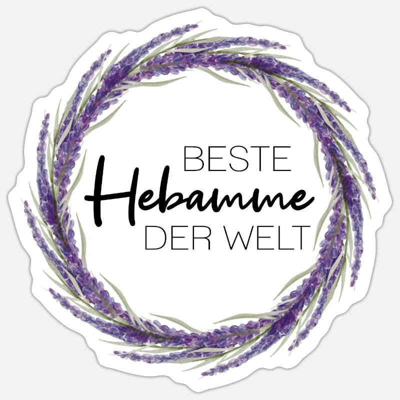 Beste Hebamme der Welt - Sticker Größe S (10 x 10 cm) - Mattweiß