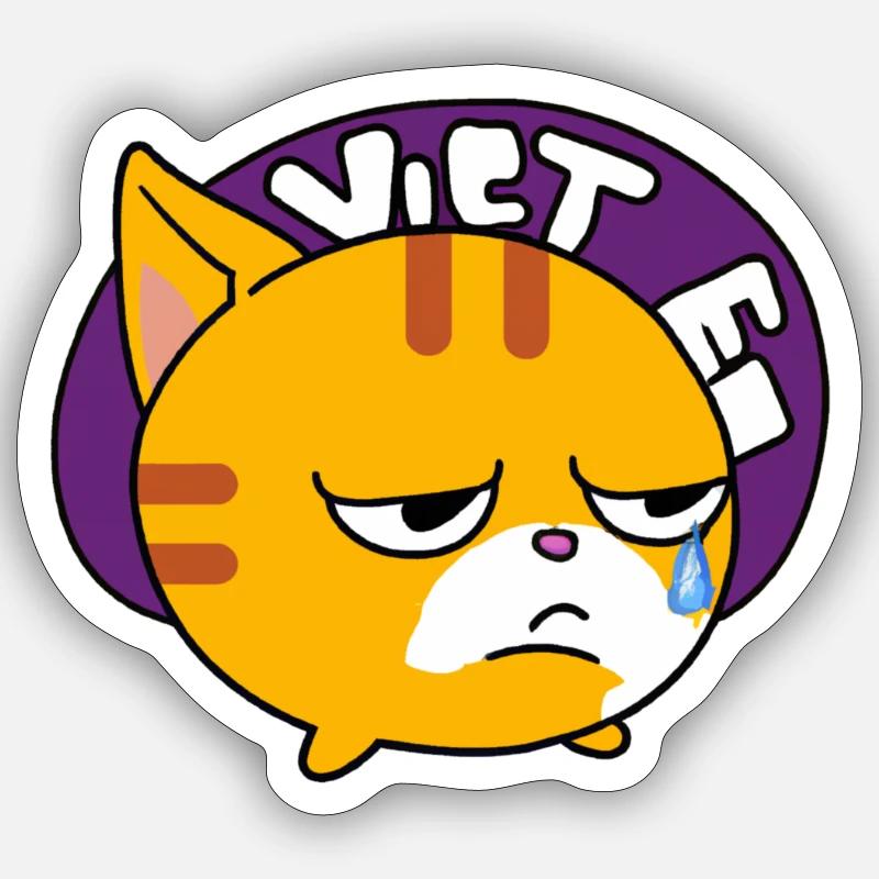 What's wrong with this cat? - Sticker size S (10 x 10 cm) - white matte