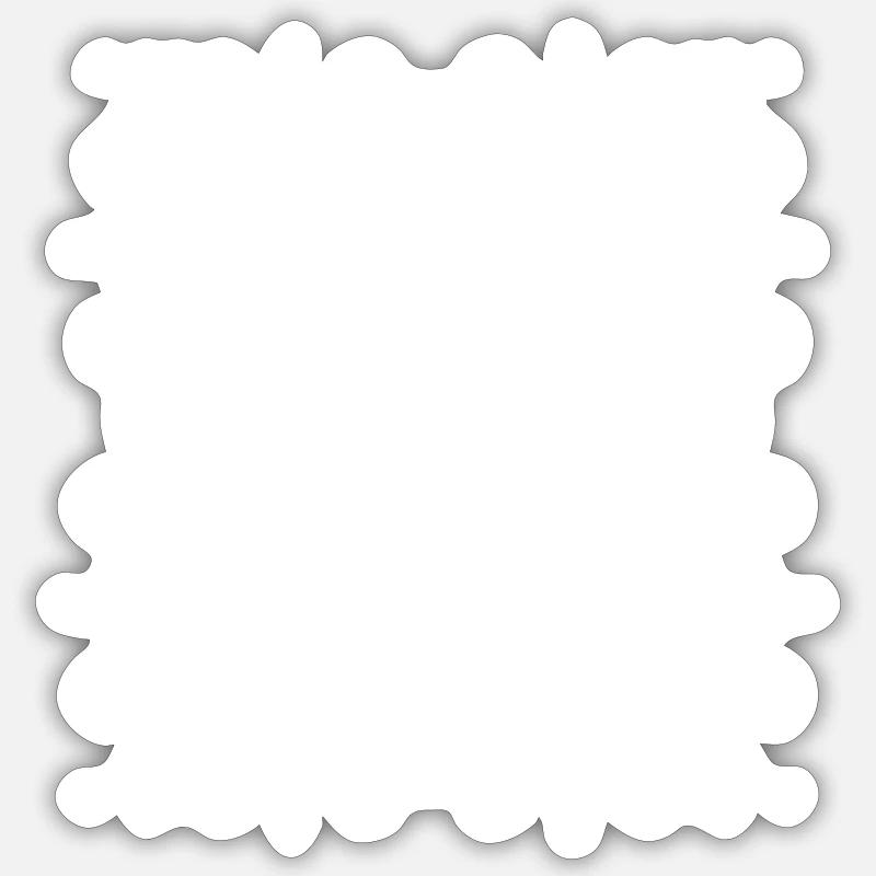 Feuilles Branches carrées Lignes Carré - Sticker taille S (10 x 10 cm) - blanc mat