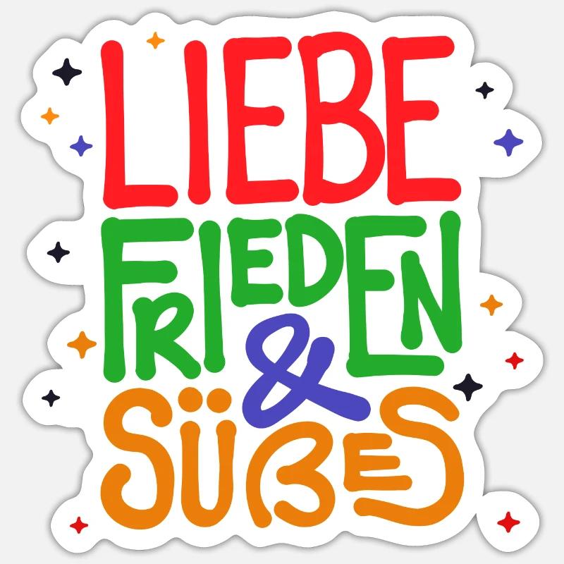 Nachspeise Naschen Süßigkeiten Statement Lecker - Sticker Größe S (10 x 10 cm) - Mattweiß
