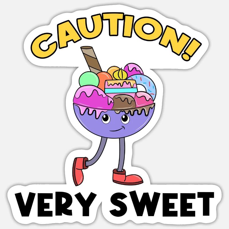 Donut Süßigkeiten Statement Lecker Nachspeise - Sticker Größe S (10 x 10 cm) - Mattweiß