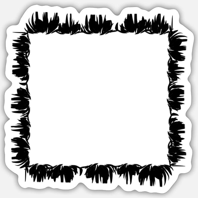 square square frame grass - Sticker size S (10 x 10 cm) - white matte